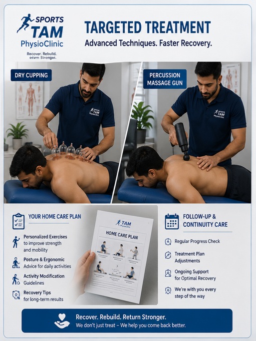 Ahmed undergoing deep tissue release treatment at Tam Physio Rehab Clinic Sharjah