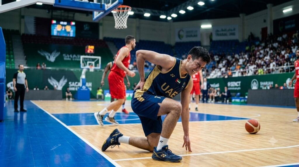 Basketball player gets low back pain during play