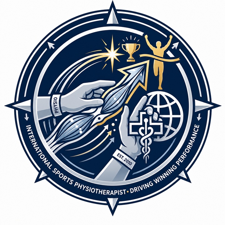 Icon illustrating winning performance in sports demand international sports physiotherapist F