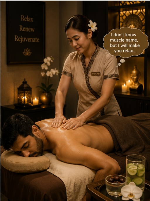 Khalid getting relaxation massage