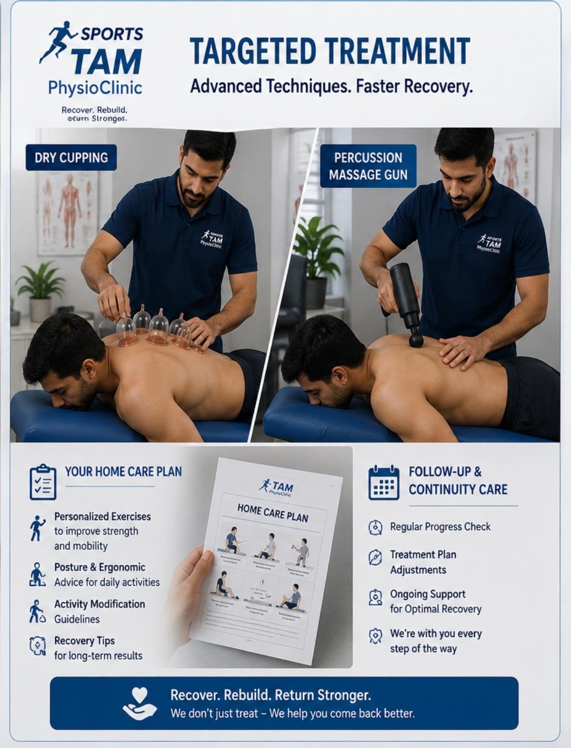 Physiotherapist performing different modalities of treatment