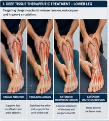 Deep Tissue Therapeutic Massage Treatment for taut lower leg muscles