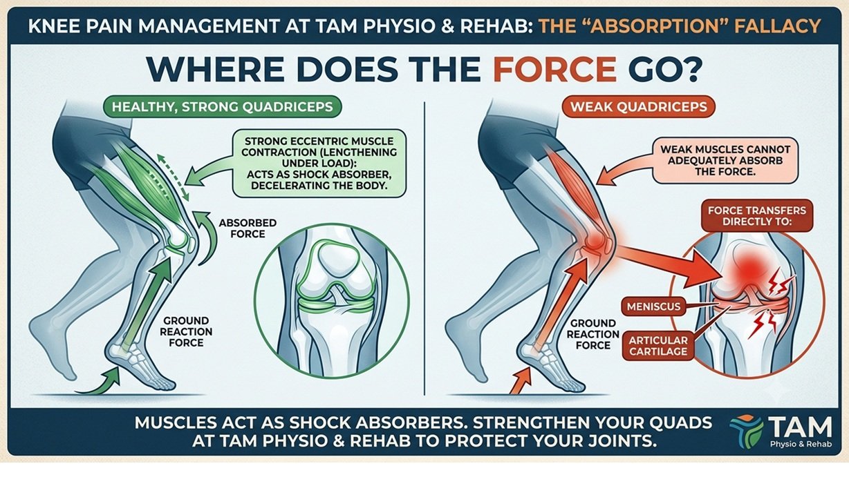 Shock absorption in the knee joint explained