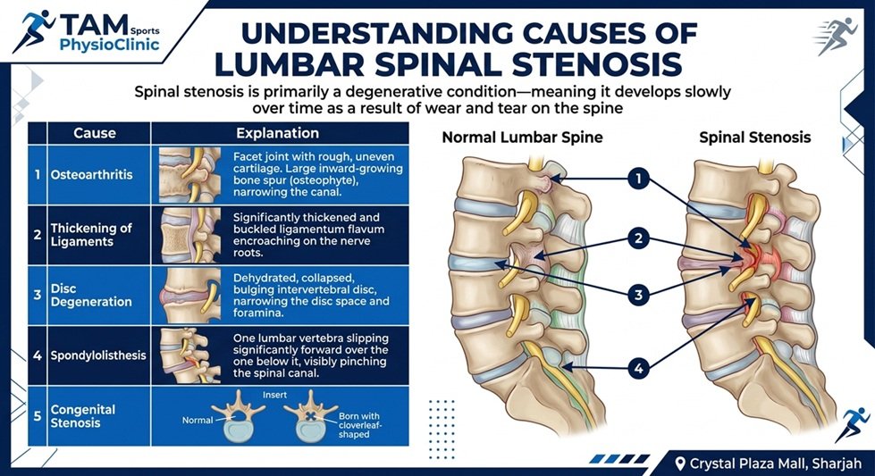 Causes of Spinal Stenosis Tam Physio and Rehab-Crystal Plaza Sharjah UAE