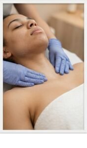 Patient getting MLD Treatment to Neck at TAM Physio at TAM - Sharjah