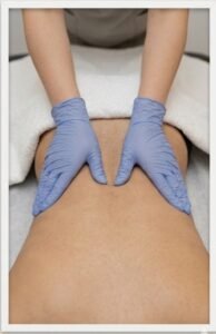 Patient getting MLD Treatment to Lower Back